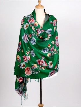 Faux Cashmere Flower Scarf Reversible Scarf